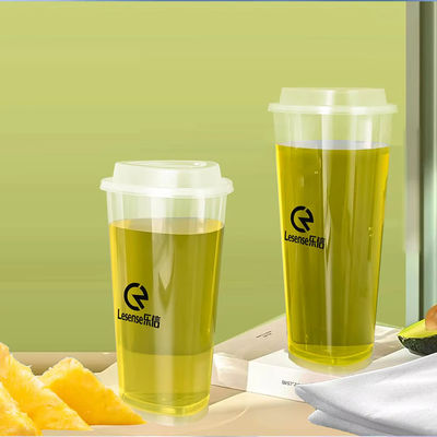 Fashion New Triangle Shaped Disposable Clear 500ml 700ml PP Cold Drink Bubble Milk Tea Boba Disposable Plastic Cups with Logo
