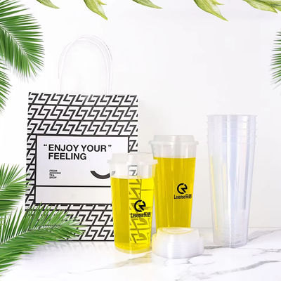 Fashion New Triangle Shaped Disposable Clear 500ml 700ml PP Cold Drink Bubble Milk Tea Boba Disposable Plastic Cups with Logo