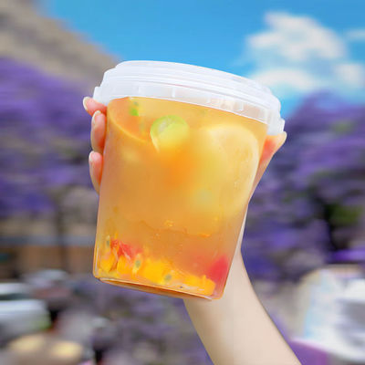 2025 OEM/ODM 32 Oz Bucket Cup Boba Fruit Bubble Tea Buckets Cups With Lid Thick Portable Fruit Bucket Transparent With Handle