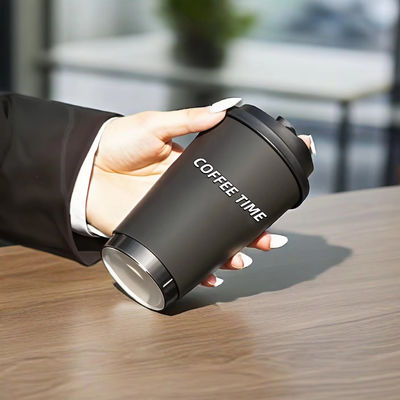 Customize Logo Disposable Biodegradable Coffee Paper Cup Double Ripple Wall Paper Cup for Hot Drinks With Lid and Sleeve