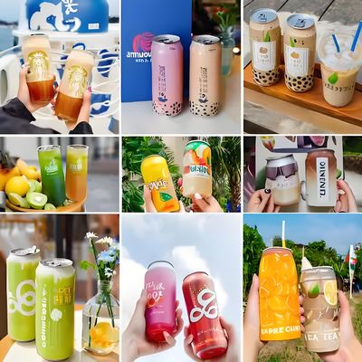 OEM Clear Drink Cans Soda Can With Logo Screen Printed Plastic Can Drinking Bottle With Lids