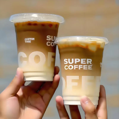 OEM/ODM Take Away Cups Custom Logo Disposable Clear Plastic PET Cups with Lid