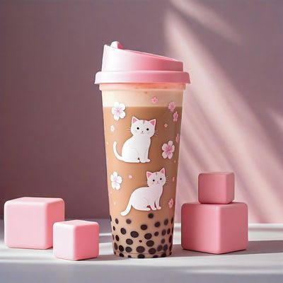 Clear PET Disposable Plastic Cold Drink Coffee Bubble Tea Tea Cups With Lids