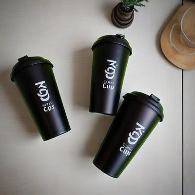 New Design Black Frosted Injection Cup 90mm Milktea Cup Coffee Take Away Cup Custom Printed