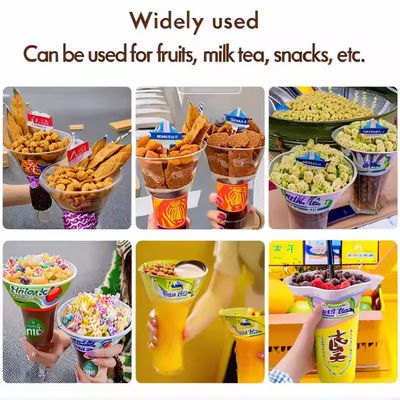 500ml 600ml 700ml Plastic 2 in 1 Snack and Drink Cup PP Container Cup With Snack Bowl