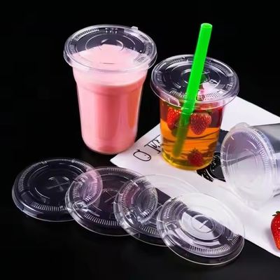 98mm Clear 16 oz Cups Disposable Plastic Transparent Cup Lids for Coffee Milkshake Ice Cream