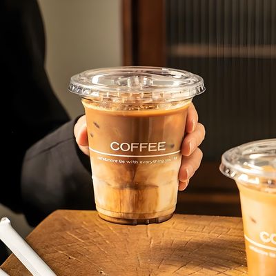 98mm Clear 16 oz Cups Disposable Plastic Transparent Cup Lids for Coffee Milkshake Ice Cream