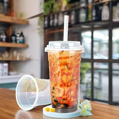 Food Grade Takeout Cold Drink Cups Custom Logo Print 12oz PP Clear Bubble Tea Cups for Summer 