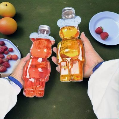 Customize Bear Shape Container New 400ml 500ml 700ml PET Plastic Bottles for Beverage