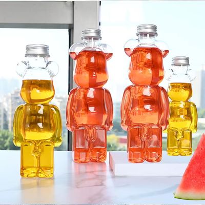 Customize Bear Shape Container New 400ml 500ml 700ml PET Plastic Bottles for Beverage