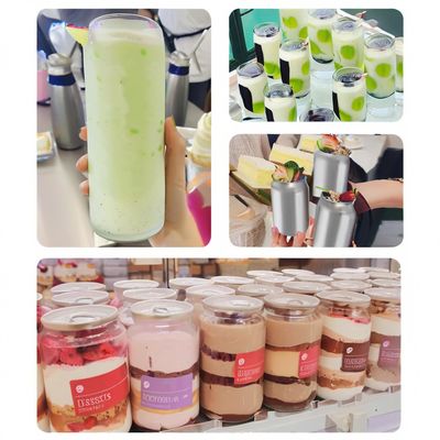 250ml 330ml 375ml 500ml Transparent PET Cans Full Open Lids Beverages Cola Coffee Soda Cream Can