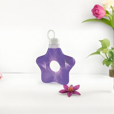 Custom Shape Plastic Juice Bottle 550ml PP Donut Shaped Juice PETG Milk Tea Plastic Bottle with Pull Ring Lid