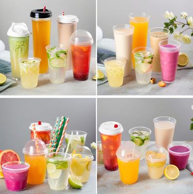 12oz 16oz 32oz Thick Plastic pp Injection Cup Transparent Custom Smoothie Milk Tea Boba Cups
