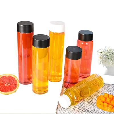 12Oz 16Oz French Round Empty PET Juice Bottle for Cold Brew Coffee Reusable Plastic Juice Bottles with Caps
