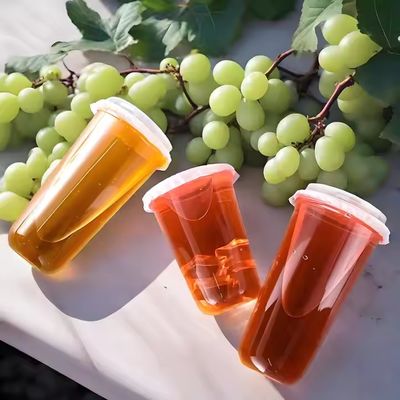 Lesense Custom logo Disposable Plastic Cups Soft clear Bubble Tea Plastic Cup with Lid Boba Juice Cup