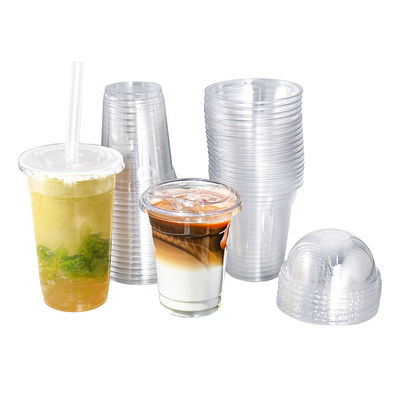 Lesense ODM Clear Takeaway Ice Coffee Bubble Tea Cup Disposable 16oz 32oz PET Plastic Cup