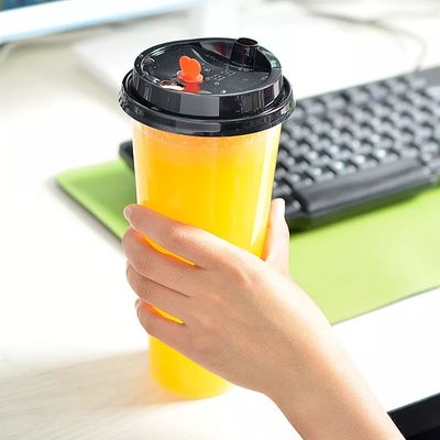 Lesense 90mm Transparent Injection Mould Thick Wall PP Cup with Lid and Straws