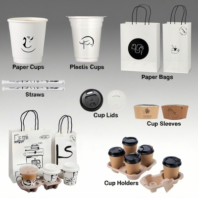 Custom Disposable Cups 12 14 16 20 22oz Hot Cups Gold Silver Foil Stamping Take Away Cups with logo