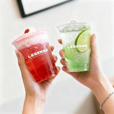 Disposable PET Iced Coffee Cup Custom logo 500ml 16oz Juice Smoothie Cold Drink Plastic Cups 