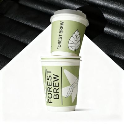 Custom Printed Biodegradable Recyclable 16oz Single Wall Disposable Takeaway Kraft Paper Cups