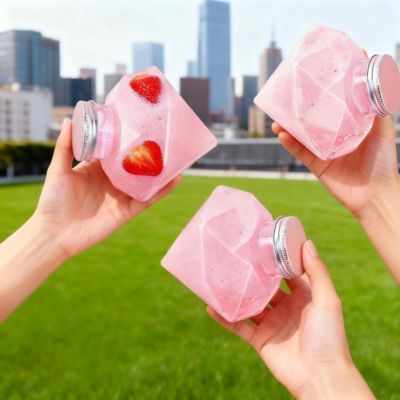 Factory Wholesale Production of 700ml Heart Shape Beverage Juice Bottle With Screw Lid