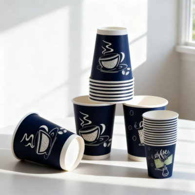 Custom Logo Biodegradable Coffee Paper Cup 8oz 12oz 16oz Double-Wall Kraft Paper Cups for Hot Latte