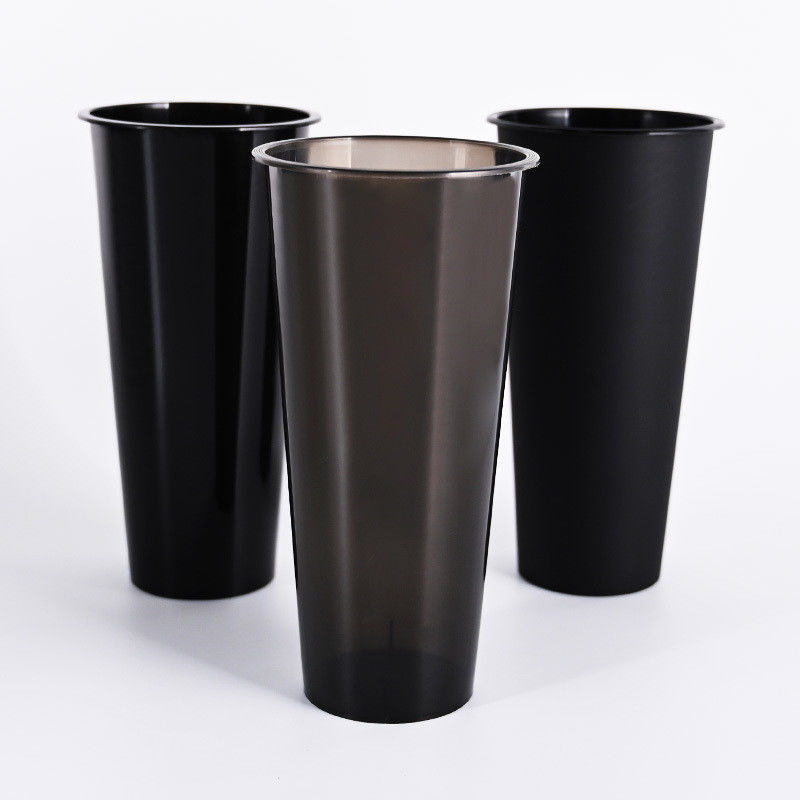 12oz 16oz PP Plastic Cups Custom Design Eco Friendly Black PP Plastic Drink Cups