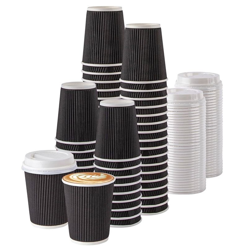 Food Grade Portable Ripple Wall Paper Cups For Juice Coffee Tea Other Beverage