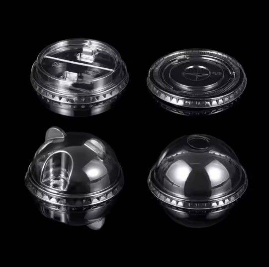 Eco Friendly Plastic Cup Lids 90mm 93mm 95mm 98mm For Coffee Juice Tea