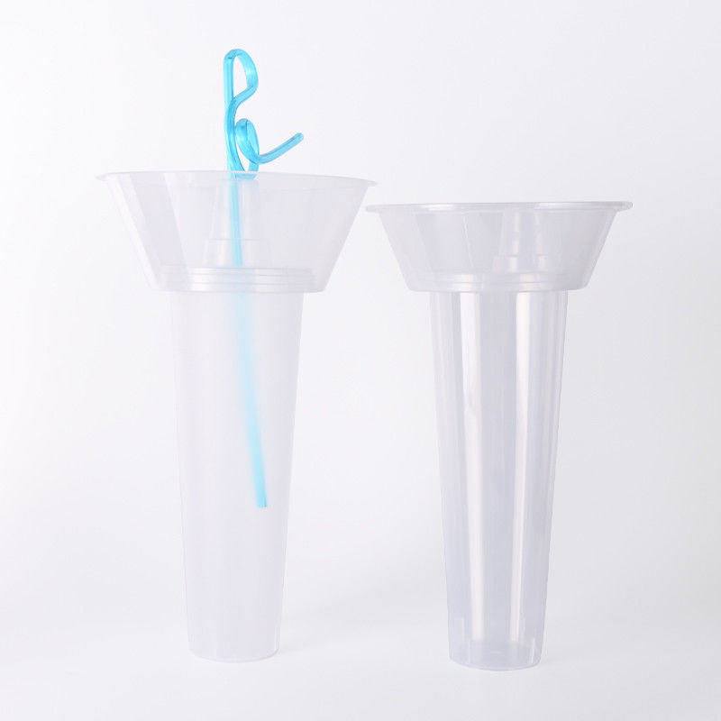 Custom Design Plastic Cups With Logo Disposable Plastic Cups For Snack 2 In 1