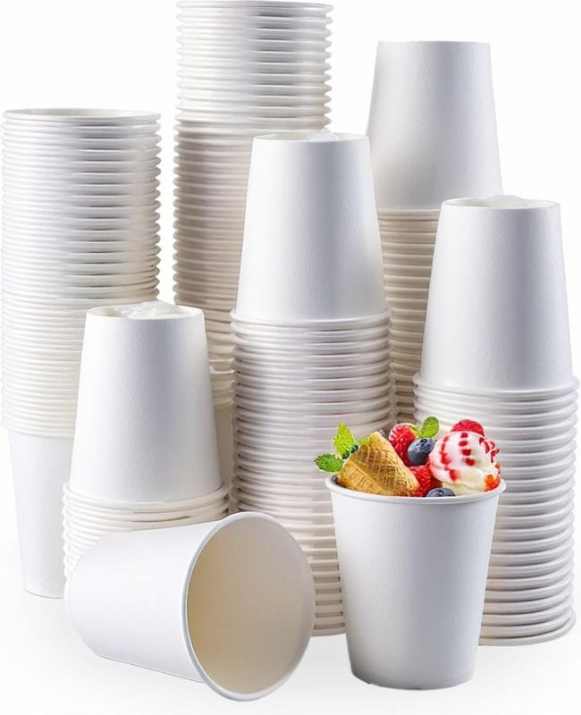 Custom White Cold Drink Paper Cup 4/8/10/12/16oz Takeaway with Logo Disposable Single Wall Paper Cups
