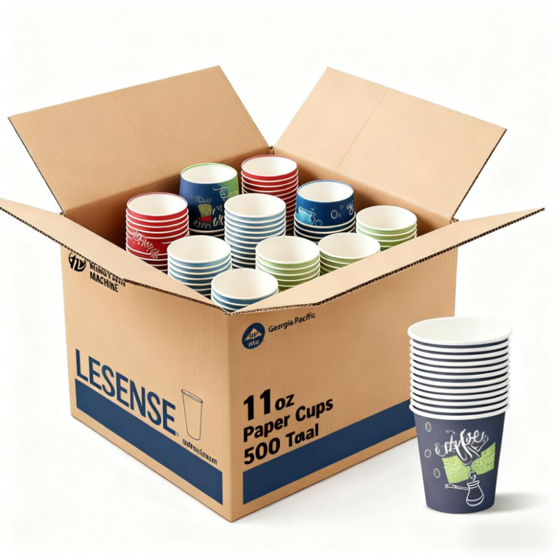Custom Logo Biodegradable Coffee Paper Cup 8oz 12oz 16oz Double-Wall Kraft Paper Cups for Hot Latte