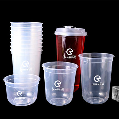 Custom Logo gedruckt U-förmige Plastikbecher 380ml 700ml mit Karton