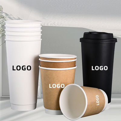 Ein guter Preis. 90 mm Durchmesser tragbare biologisch abbaubare Papierbecher Doppelwandpapier Kaffeebecher Online