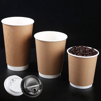 Ein guter Preis. Ökofreundliche Doppelschicht Kraftpapierbecher Einwegkaffe für den Heimgebrauch Online
