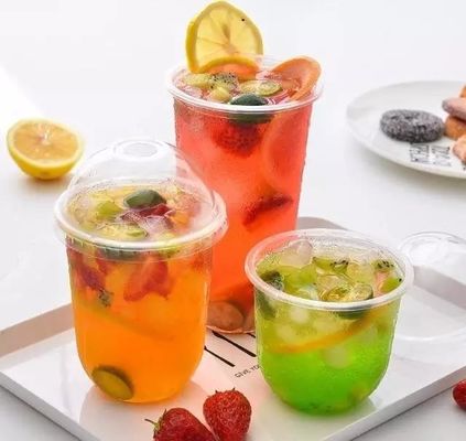 Kaltgetränke Dessert U-förmige Plastikbecher mit Logo-Druck