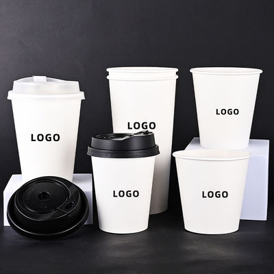 Un buon prezzo. Tazze di carta stampate a misura 12 oz Tazze di carta da parete in linea