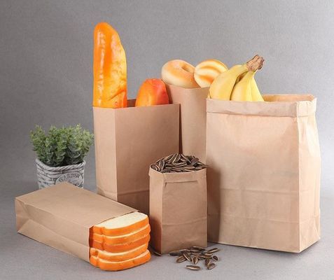 Ein guter Preis. Dauerhafte, biologisch abbaubare Kraft-Taschen ohne Handgriff Umweltfreundliche Optionen für die Lieferung von Lebensmitteln Online