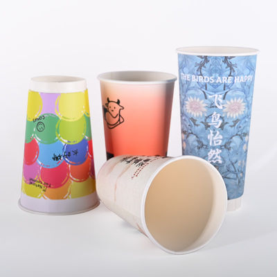 10oz 22oz Doppelwand Papier Tassen 90mm 80mm Durchmesser Cmyk Druck