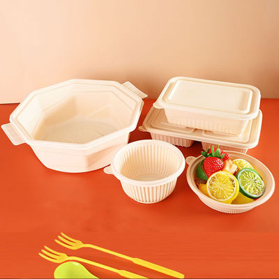 Un buen precio. Contenedores desechables convenientes biodegradables para uso exterior y reuniones en línea