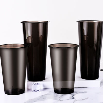 Logo personalizzato Tazze di caffè in plastica dura 24 oz Tazze Pp Nere Con Copri