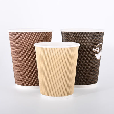 Ein guter Preis. Warmgetränke Ripple Wandpapierbecher mit PE-Beschichtung Öko-freundlich Online