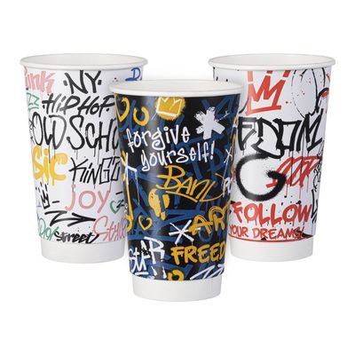 Un buen precio. Tazas de papel de doble pared ecológicas desechables para bebidas frías calientes en línea