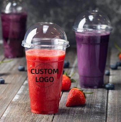 Un buon prezzo. Coppe di plastica PET rotonde trasparenti per bevande succhi di frutta Cibo birre tè a bolla in linea