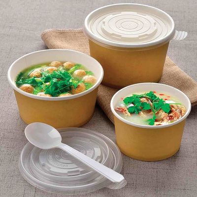 Un bon prix. Containers alimentaires en papier jetable écologique Kraft avec couvercle en ligne
