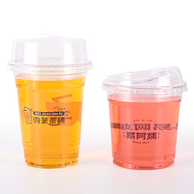 Ein guter Preis. Recycelbare, umweltfreundliche PET-Plastikbecher mit Strohlosdeckel Online