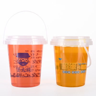 Tazze di plastica PP per insalata personalizzate con maniglia con confezione in cartone