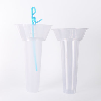 Kunststoffbecher mit Logo Einwegbecher für Snacks 2 in 1