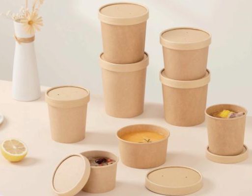 Un buon prezzo. Logo rigido stampato in carta kraft, scodella per l'insalata personalizzata in linea