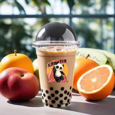 Newly Clear Compostable 1oz/4oz/5oz/6oz/8oz Plastic Pet Bubble Tea Boba Beverage Coffee Cups Transparent Plastic Cups with Lids
